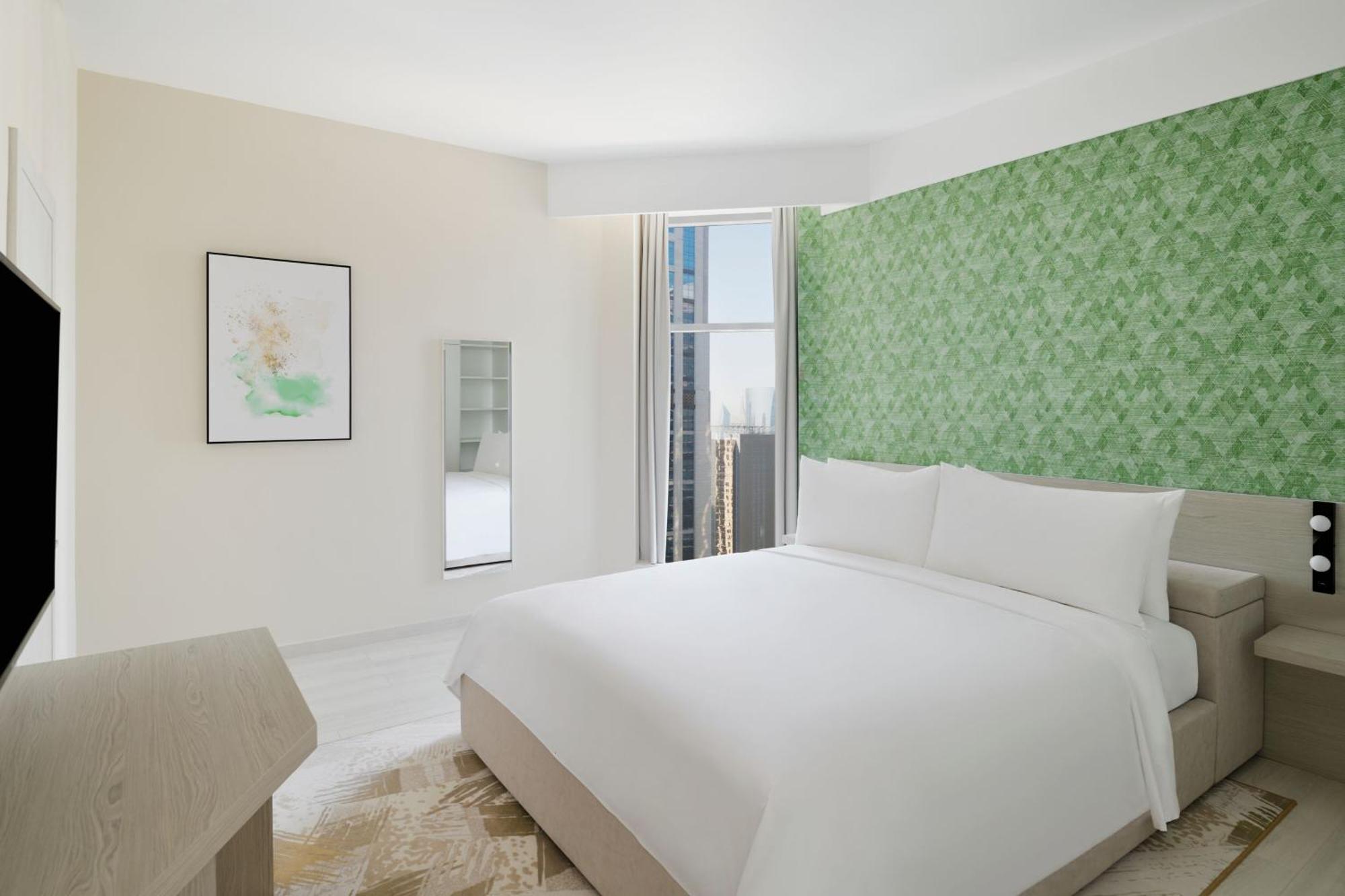 Element By Westin West Bay Doha Hotel Eksteriør billede A bedroom