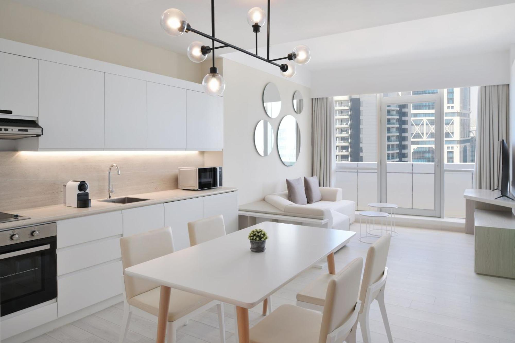 Element By Westin West Bay Doha Hotel Eksteriør billede A 3D rendering of a kitchen